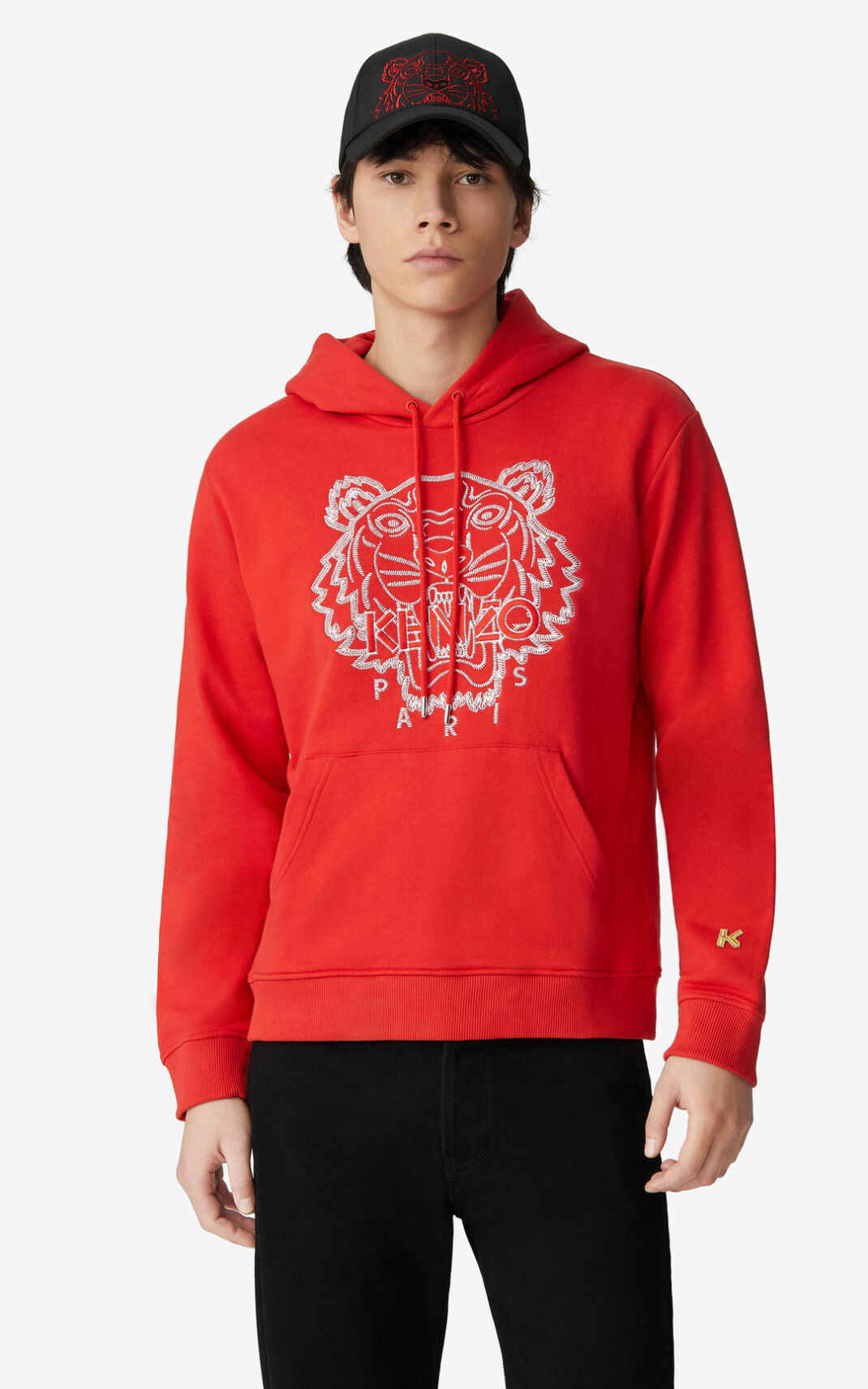 Sweat A Capuche Kenzo Tiger Homme Rouge | RZVD-82593